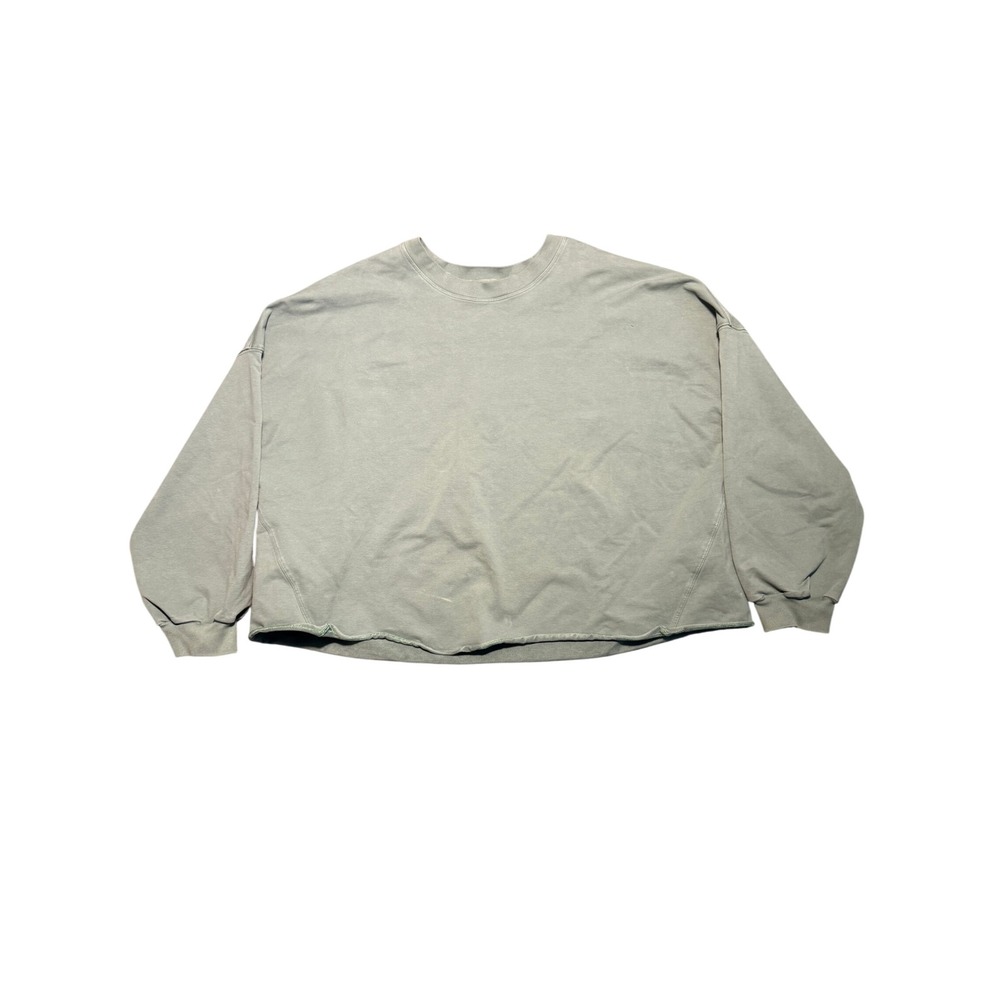 Lululemon Perfectly Oversized Crewneck Sweatshirt Sage Green Raw Hem Pullover